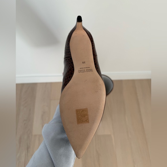 Paris Texas Brown Croc-Embossed Knee-High Boots - Picture 4 of 6